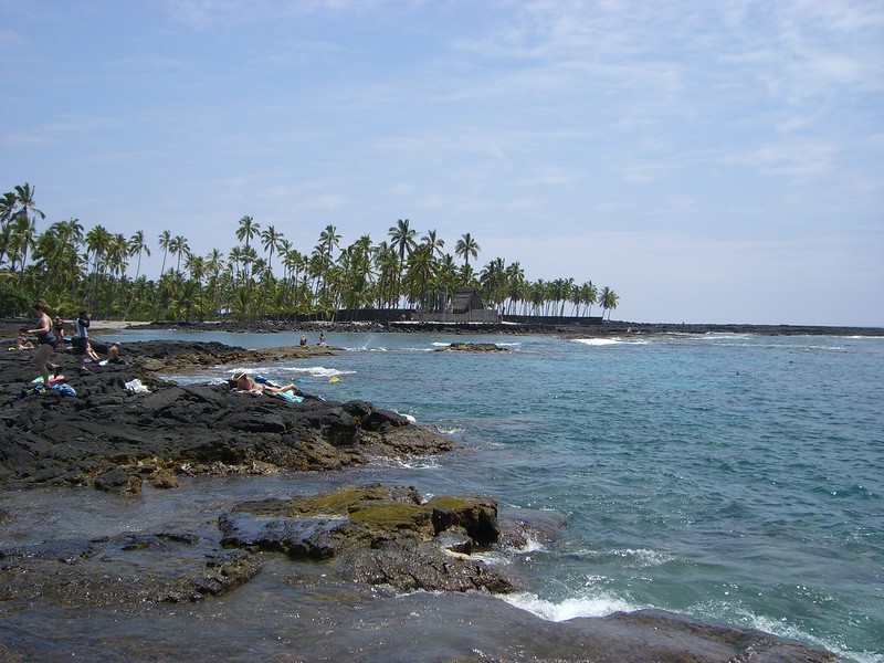 hawaii or alaska - lava rock shoreline in Hawaii